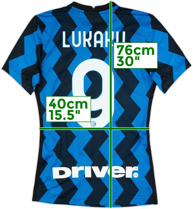 2020-21 Inter Milan Player Issue Home Shirt Lukaku #9 - 10/10 - (S)