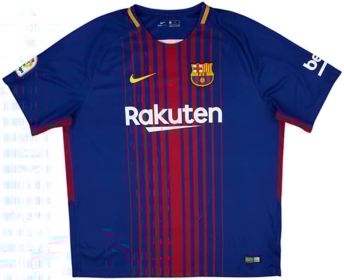 2017-18 Barcelona Home Shirt Suarez #9 - 8/10 - (XL)