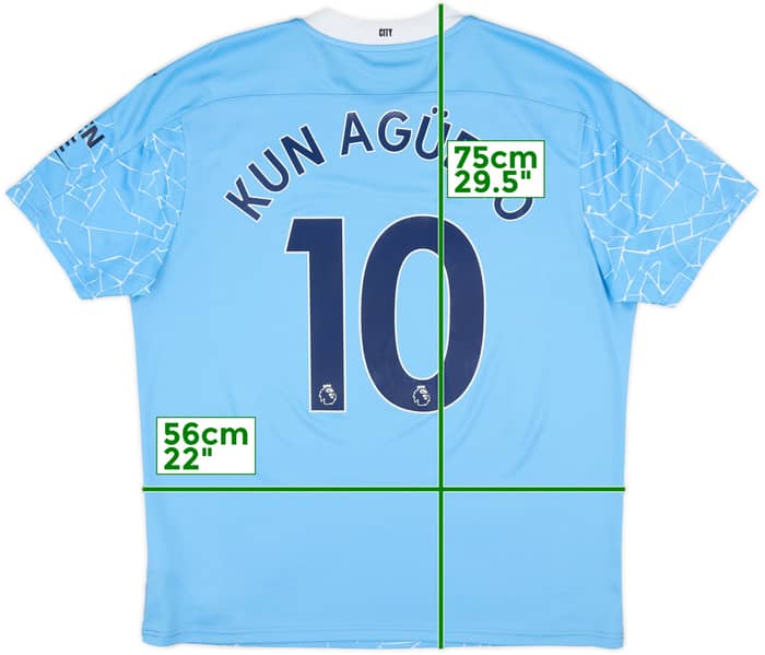 2020-21 Manchester City Home Shirt Kun Aguero #10 - 10/10 - (XL)