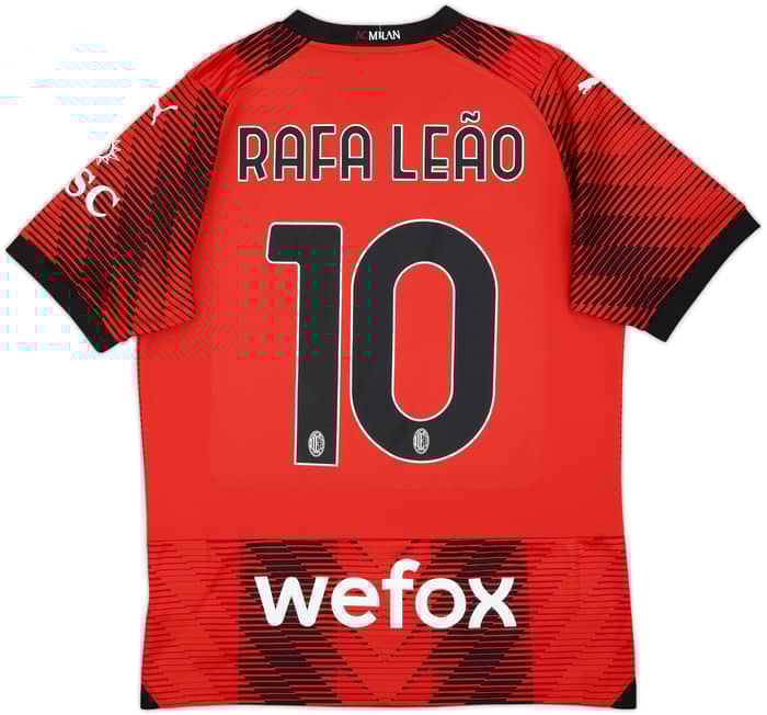 2023-24 AC Milan Home Shirt Rafa Leao #10 - 7/10 - (M)