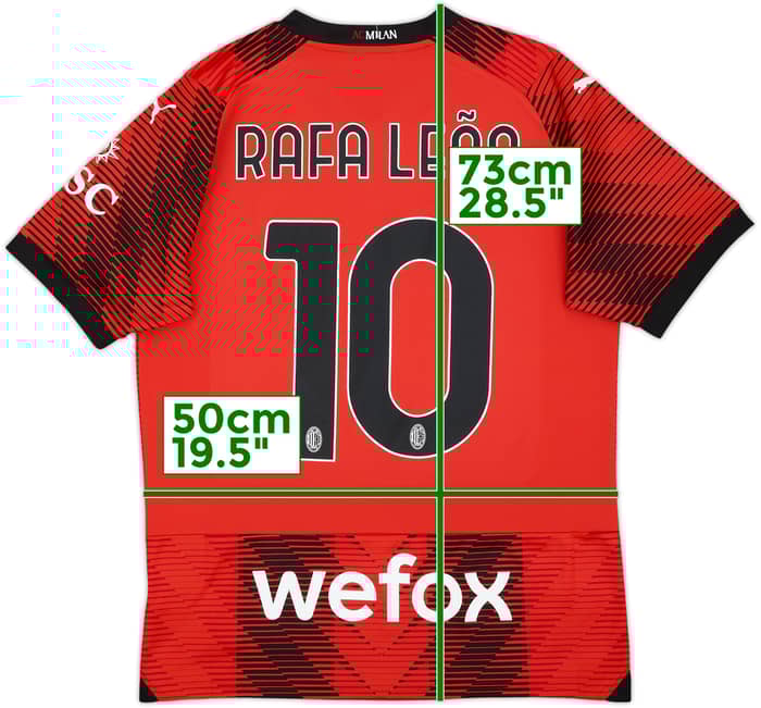 2023-24 AC Milan Home Shirt Rafa Leao #10 - 7/10 - (M)