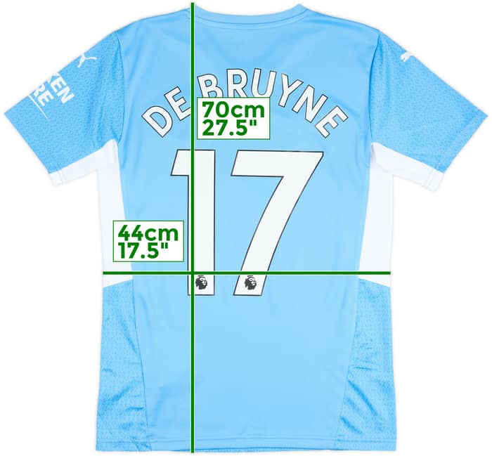 2021-22 Manchester City Home Shirt De Bruyne #17 - 7/10 - (S)