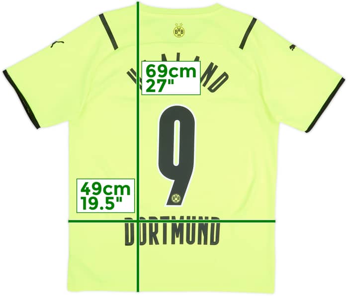 2021-22 Borussia Dortmund European Home Shirt Haaland #9 - 8/10 - (M)