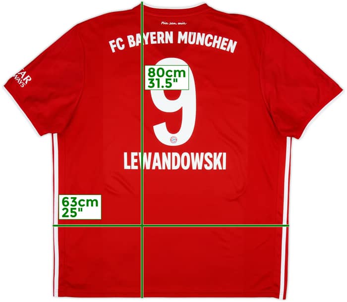 2020-21 Bayern Munich Home Shirt Lewandowski #9 - 6/10 - (XXL)