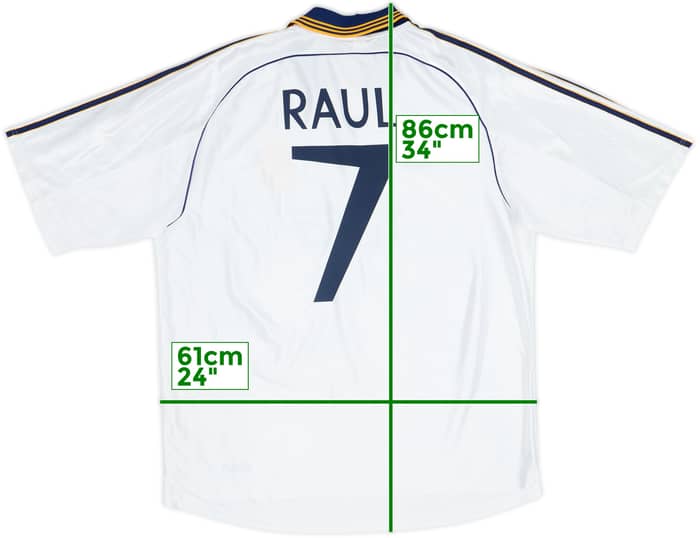 1998-00 Real Madrid Home Shirt Raul #7 - 8/10 - (XL)