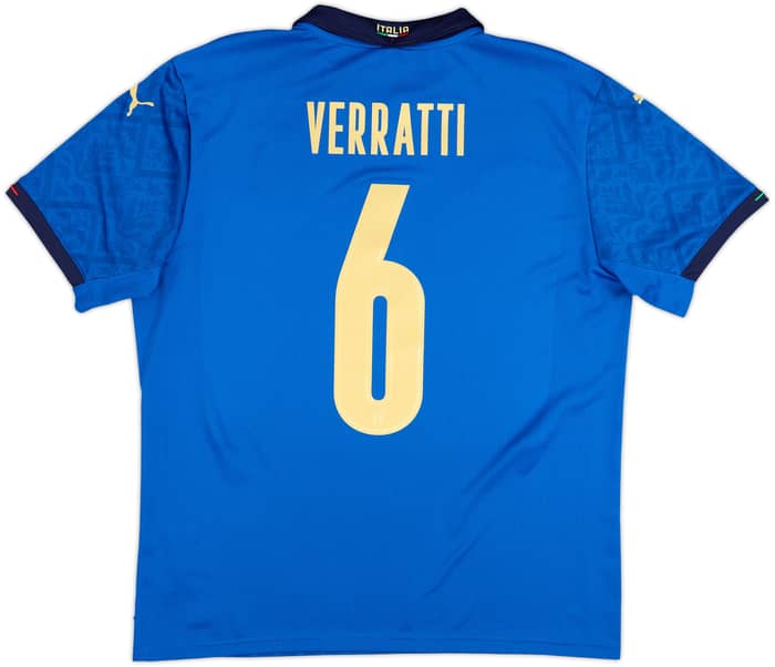 2020-21 Italy Home Shirt Verratti #6 - 9/10 - (L)