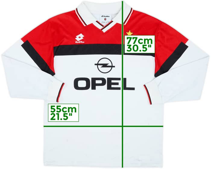 1994-95 AC Milan Away L/S Shirt - 5/10 - (L)