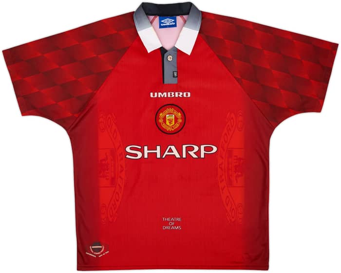 1996-98 Manchester United Home Shirt Beckham #10 - 7/10 - (L)