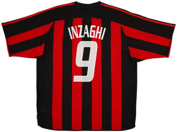 2003-04 AC Milan Home Shirt Inzaghi #9 - 7/10 - (XL)