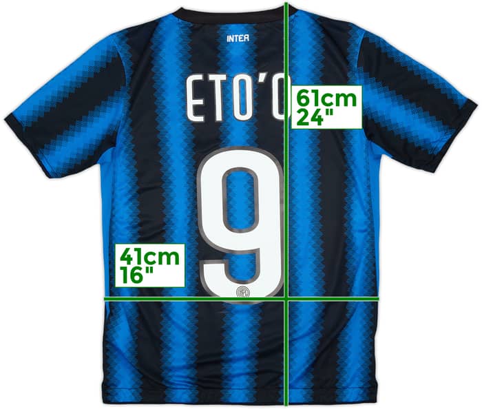 2010-11 Inter Milan Home Shirt Eto'o #9 - 7/10 - (L.Boys)