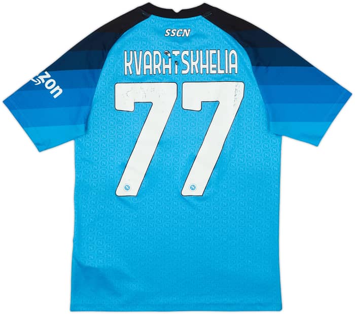 2022-23 Napoli Home Shirt Kvaratskhelia #77 - 4/10 - (S)