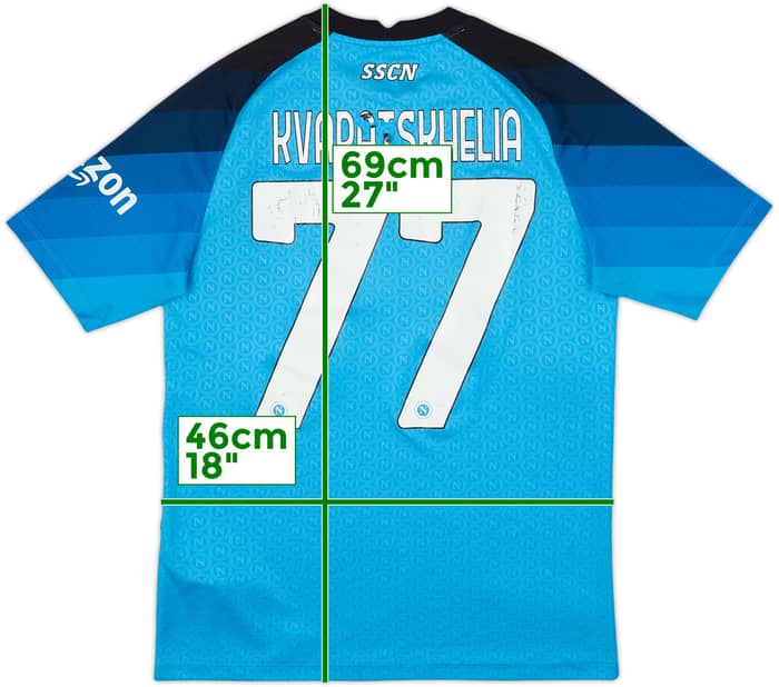 2022-23 Napoli Home Shirt Kvaratskhelia #77 - 4/10 - (S)