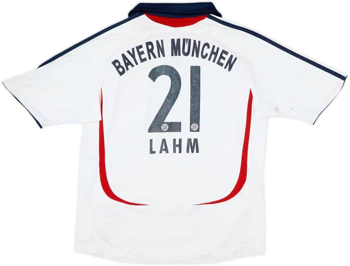 Camiseta de visitante del Bayern Munich 2006-07 Firmada Lahm #21 - 6/10 - (Niños L)