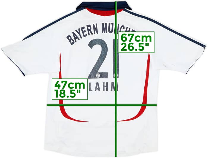 Camiseta de visitante del Bayern Munich 2006-07 Firmada Lahm #21 - 6/10 - (Niños L)