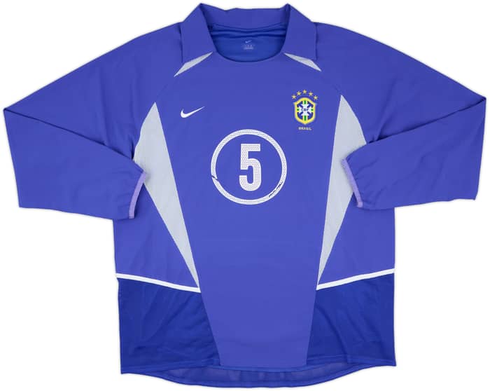 2002-04 Brazil Player Issue Away L/S Shirt Emerson #5 - 5/10 - (L)