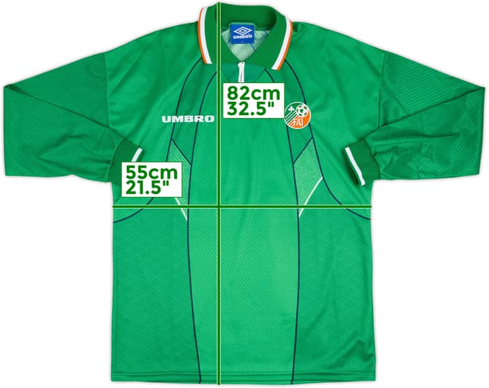 1995 Ireland Match Issue Home L/S Shirt #10