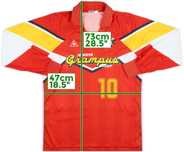 1992 Nagoya Grampus Eight Home L/S Shirt #10 (Lineker) - 9/10 - (S/M)