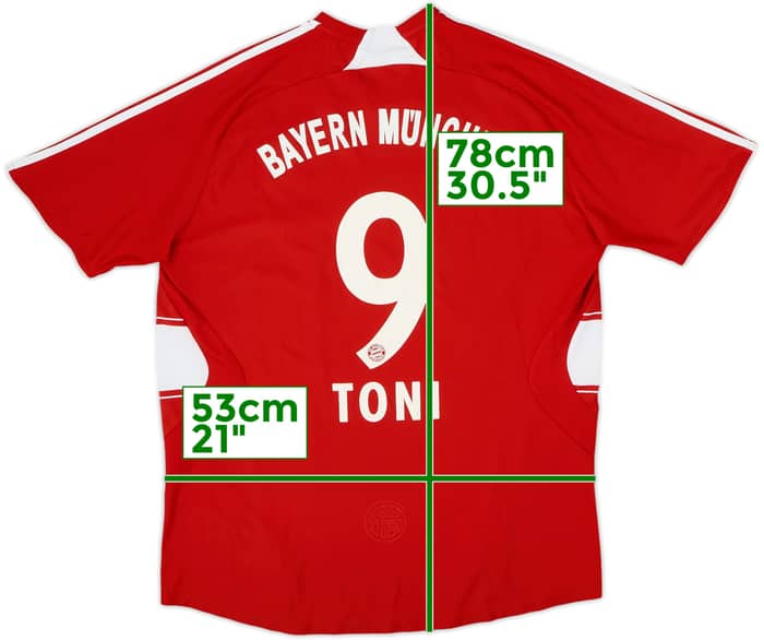 2007-08 Bayern Munich Home Shirt Toni #9 - 6/10 - (L)