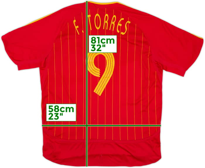 2006-08 Spain Home Shirt Torres #9 - 5/10 - (XL)