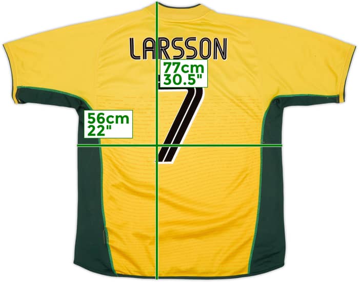 2002-03 Celtic Away Shirt Larsson #7 - 5/10 - (XL)