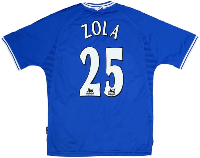 1999-01 Chelsea Signed Home Shirt Zola #25 - 9/10 - (L)