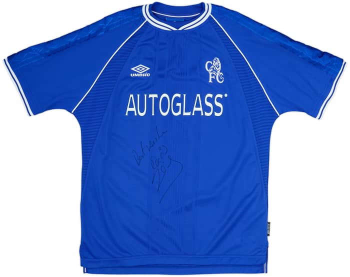 1999-01 Chelsea Signed Home Shirt Zola #25 - 9/10 - (L)