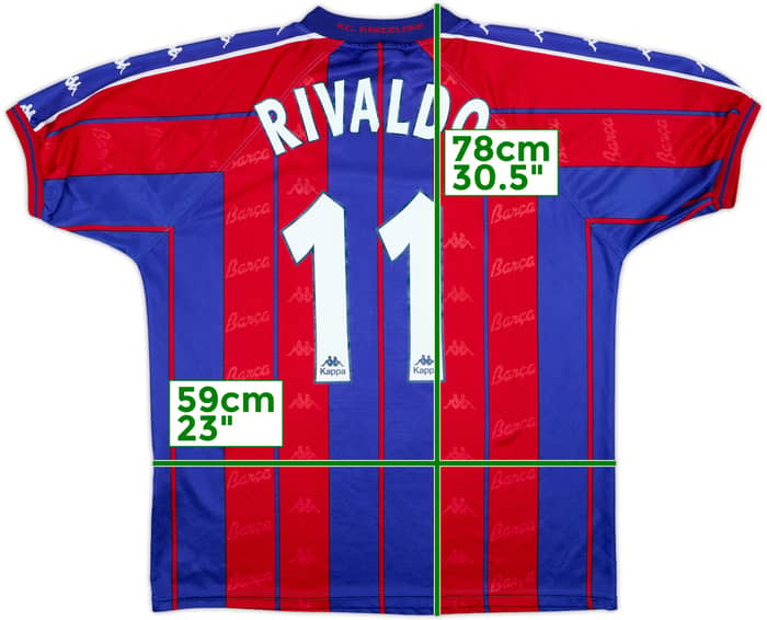 1997-98 Barcelona Home Shirt Rivaldo #11 - 6/10 - (XL)