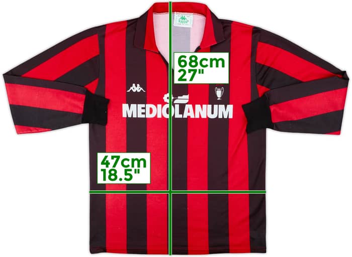 1988-89 AC Milan Home L/S Shirt - 8/10 - (M)