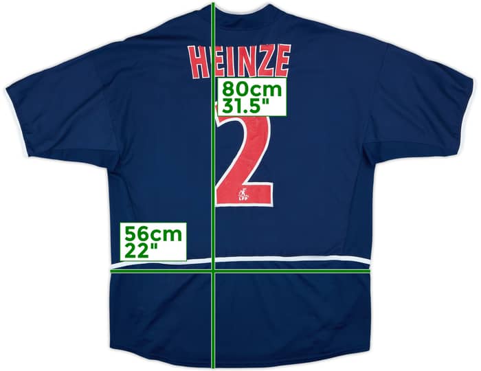 2002-03 Paris Saint-Germain Home Shirt Heinze #2 - 4/10 - (L)