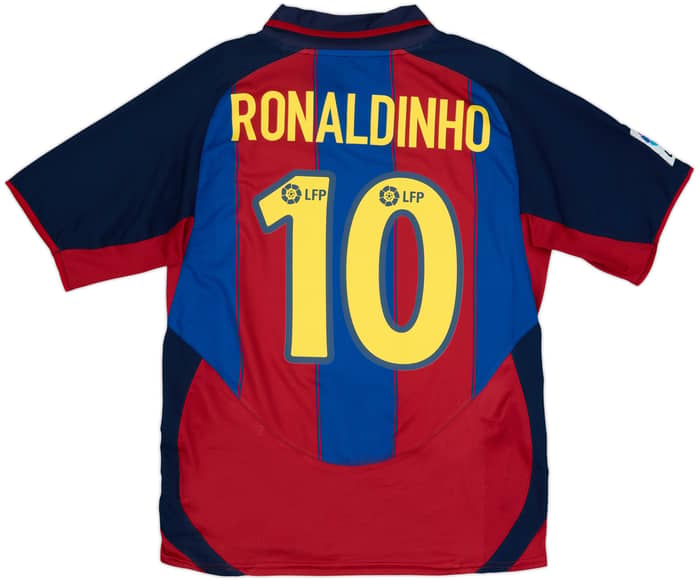 2003-04 Barcelona Home Shirt Ronaldinho #10 - 6/10 - (S)