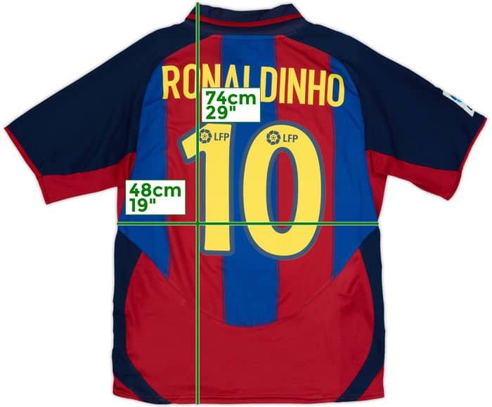 2003-04 Barcelona Home Shirt Ronaldinho #10 - 6/10 - (S)