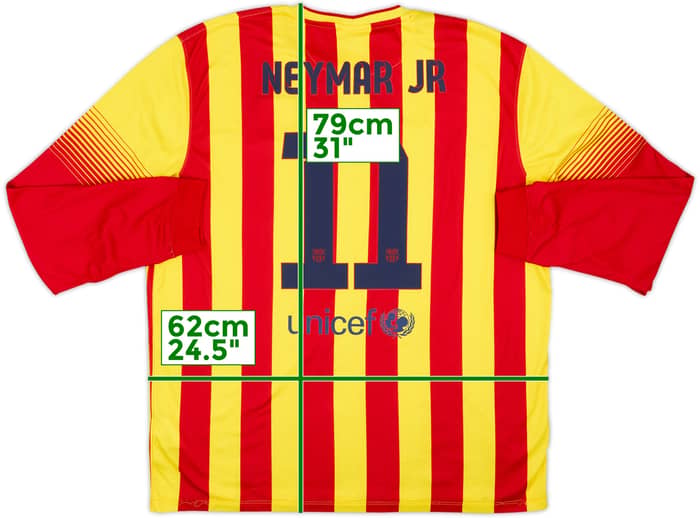 2013-15 Barcelona Away L/S Shirt Neymar Jr #11 - 5/10 - (XXL)