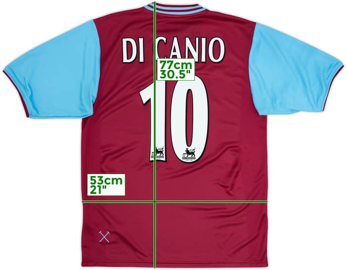 2001-03 West Ham Home Shirt Di Canio #10 - 7/10 - (M)