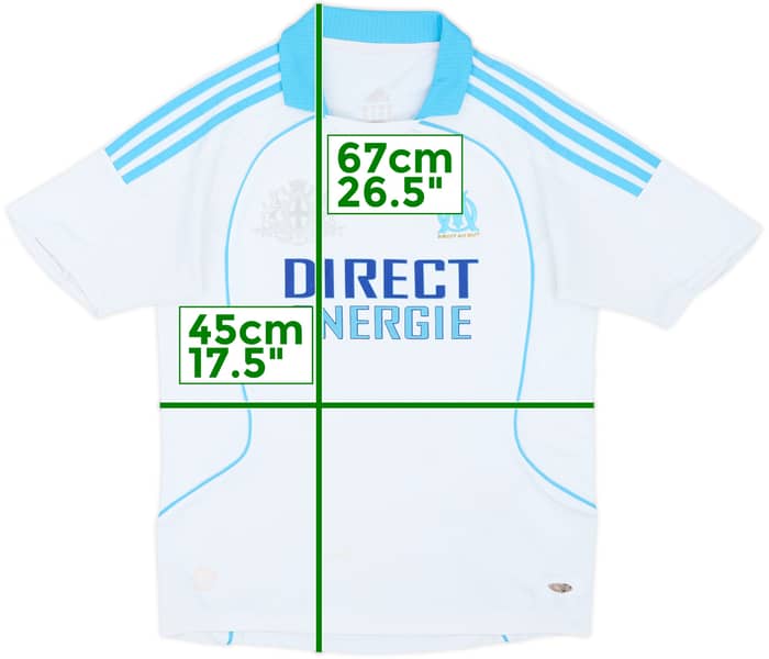 2008-09 Olympique Marseille Home Shirt - 6/10 - (11-12 Years)