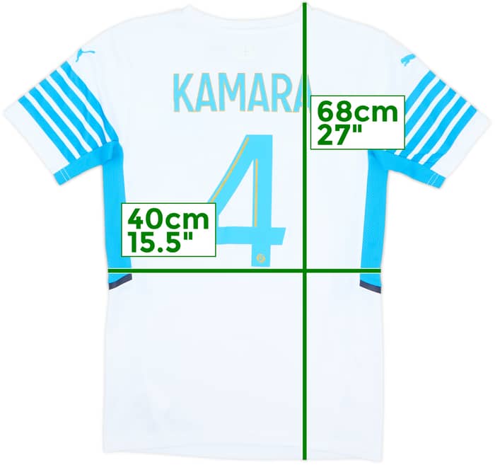 2021-22 Olympique Marseille Home Shirt Kamara #4 - 8/10 - (XS)
