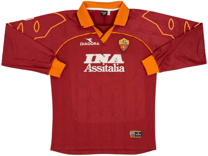 1999-00 Roma Match Issue Home L/S Shirt #19