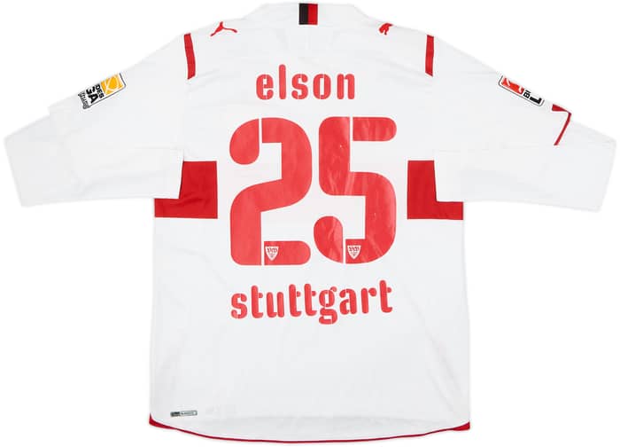 2009-10 Stuttgart Match Issue Home L/S Shirt Elson #25