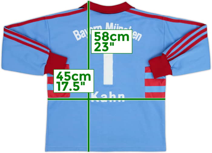 Camiseta de portero del Bayern Munich 1998-99 Kahn #1 - 8/10 - (11-12 Años)