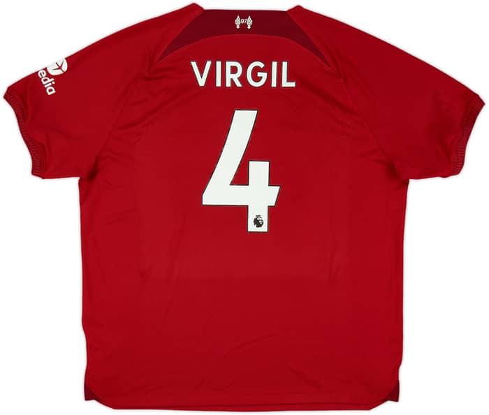 2022-23 Liverpool Home Shirt Virgil #4 - 8/10 - (XL)