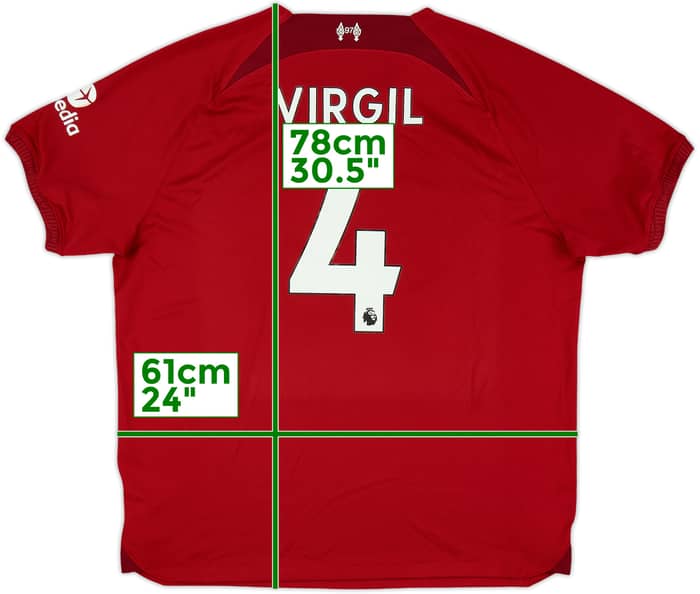2022-23 Liverpool Home Shirt Virgil #4 - 8/10 - (XL)