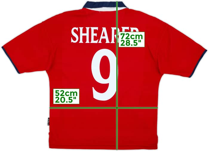 1999-01 England Away Shirt Shearer #9 - 8/10 - (Y)