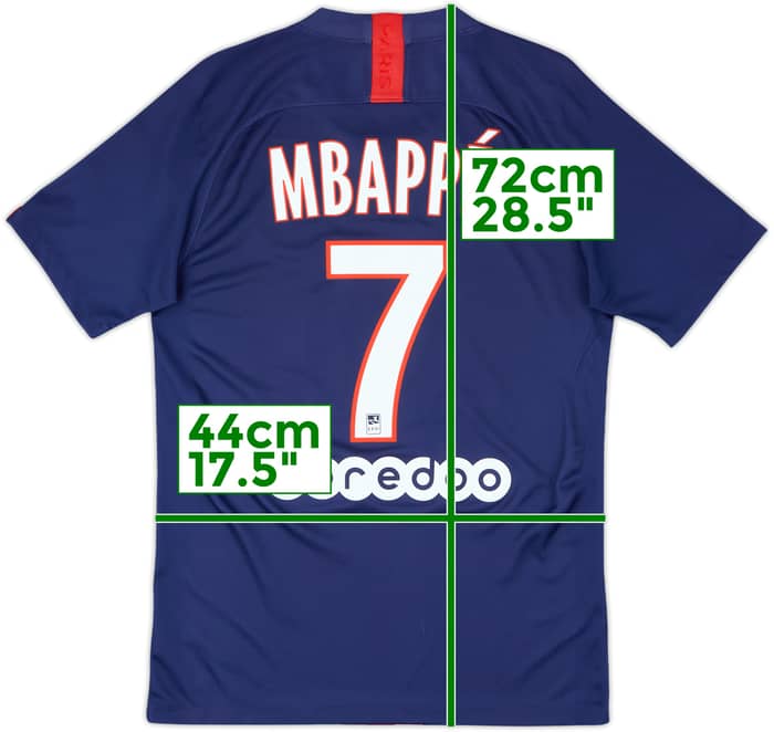 2019-20 Paris Saint-Germain Home Shirt Mbappe #7 - 9/10 - (S)
