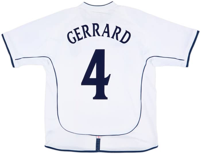 2001-03 England Home Shirt Gerrard #4 - 6/10 - (L)