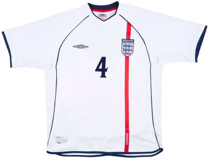 2001-03 England Home Shirt Gerrard #4 - 6/10 - (L)