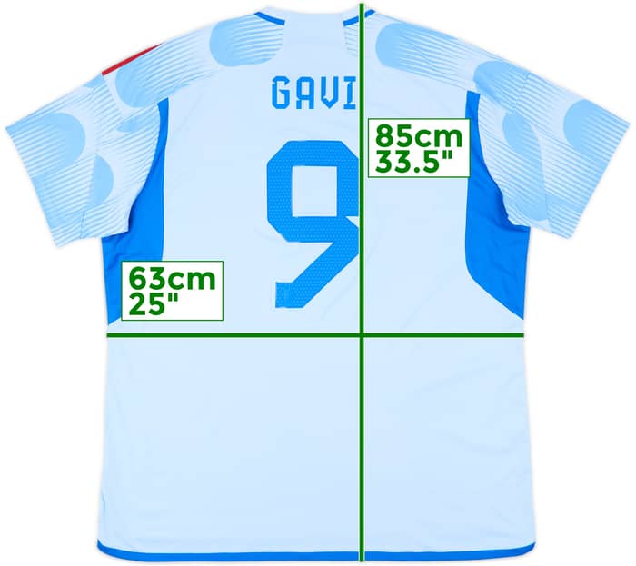 2022-23 Spain Away Shirt Gavi #9 - 10/10 - (XXL)