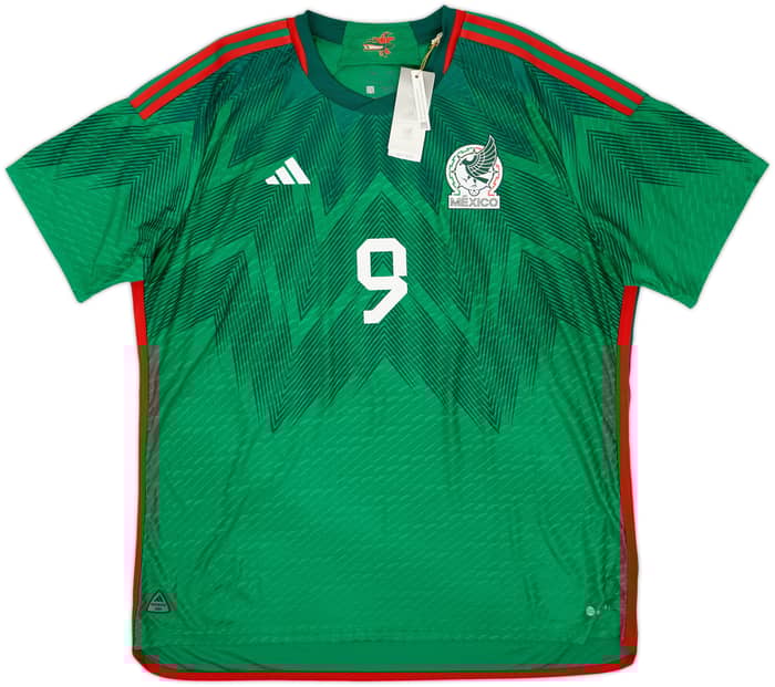 2022 Mexico Authentic Home Shirt Raul #9 (XXL)