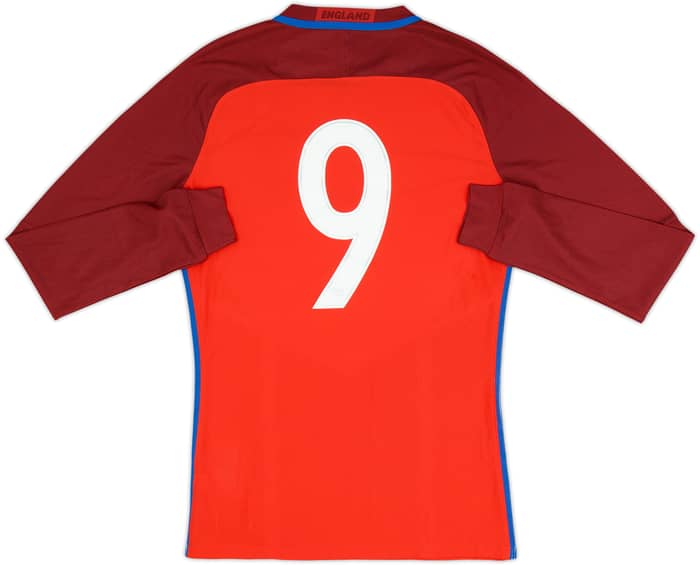 2016-17 England Player Issue Away L/S Shirt #9 (M)