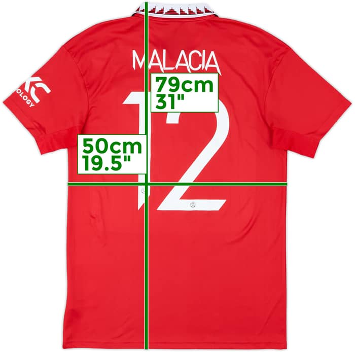 2022-23 Manchester United Home Shirt Malacia #12 - 8/10 - (M)