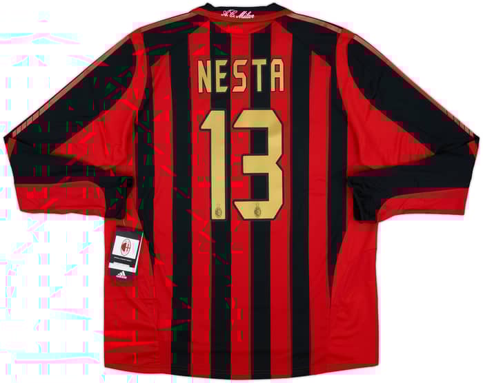 2005-06 AC Milan Player Issue Home L/S Shirt Nesta #13 (XL)