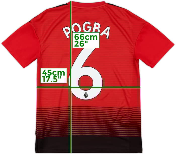2018-19 Manchester United Home Shirt Pogba #6 - 8/10 - (XS)